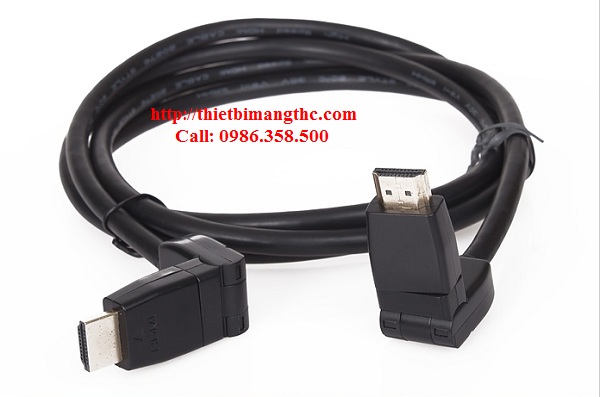 Dây, Cáp hdmi 1,8m Vcom Gập 360 độ